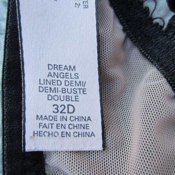 Victoria's Secret Bra Size 32D Green Nude Lace Dream Angels Lined Demi Underwire - Picture 12 of 13